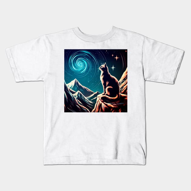 Cat in space Kids T-Shirt by svu